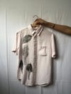 Botanical Leaves Pale Pink Button Up