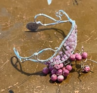 Image 1 of Pink tourmaline and sterling silver bangle