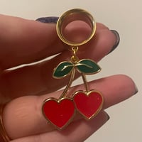 Cherry Heart Tunnel Dangles (sizes 4g-2")