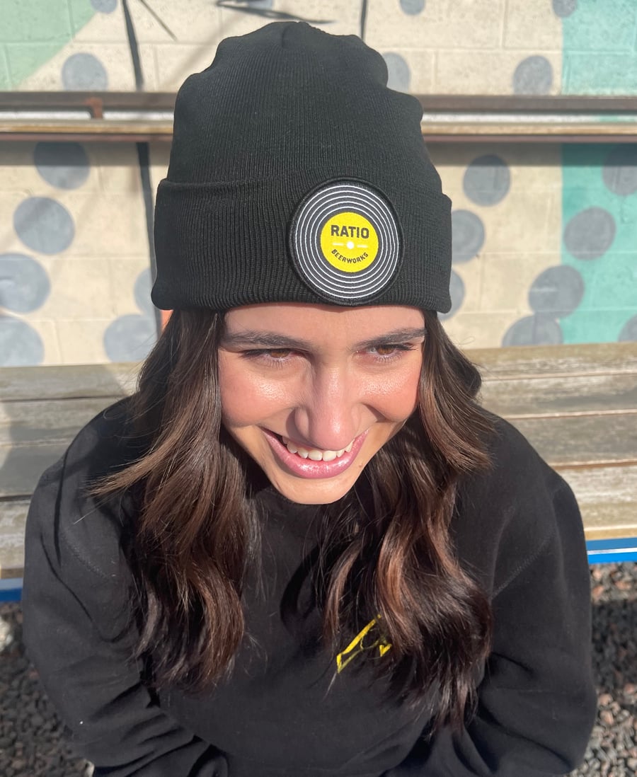 Image of Black Record Patch Beanie
