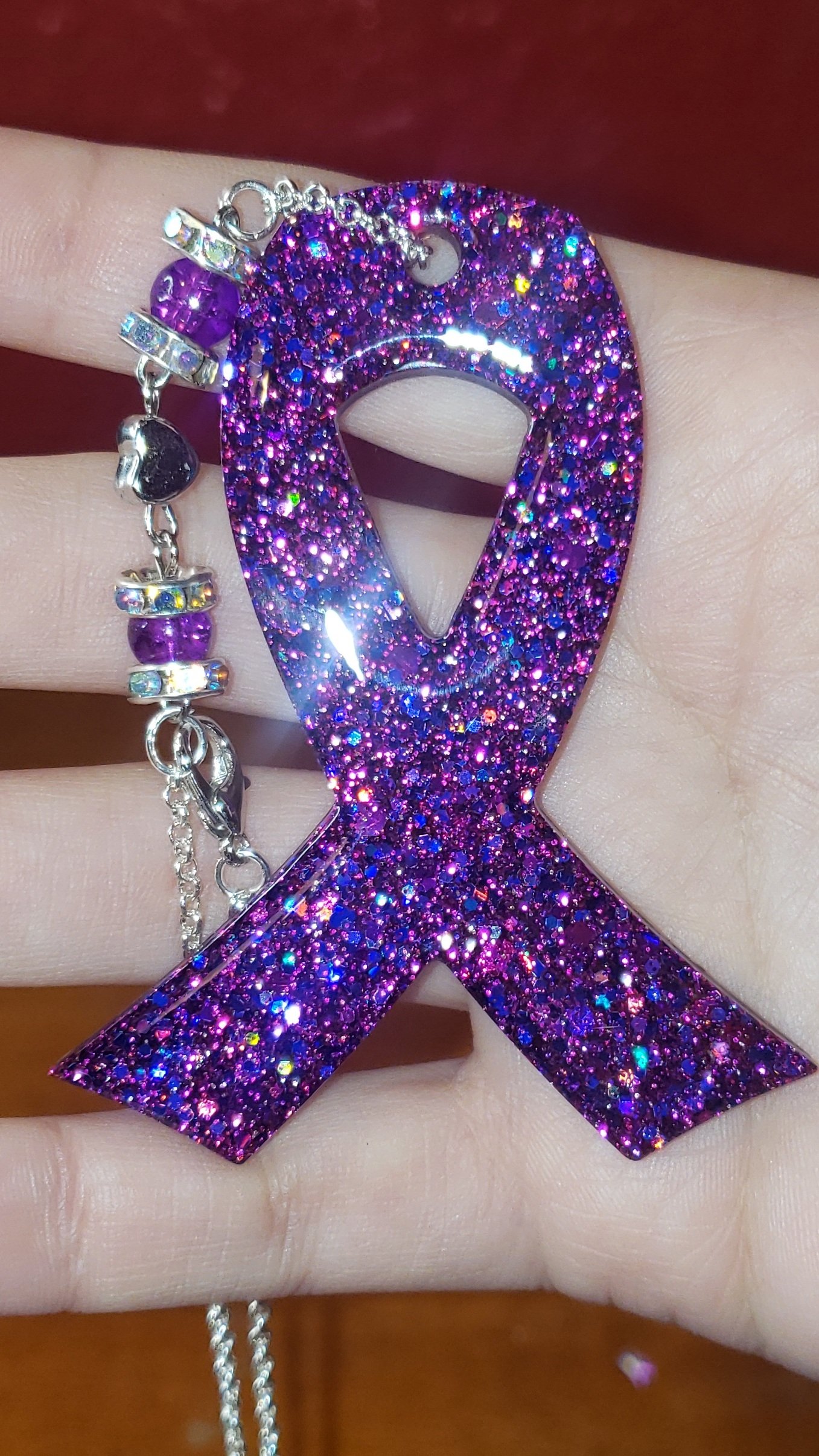 Image of Purple Awareness Car Charms 