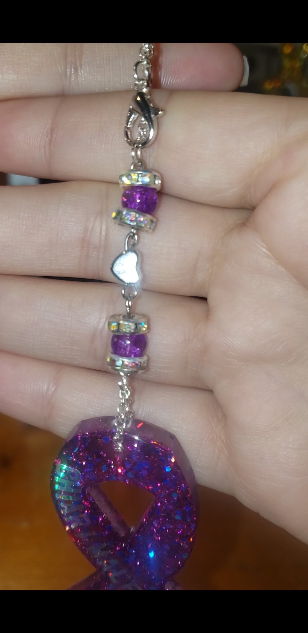 Image of Purple Awareness Car Charms 