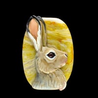 Image 1 of XXL. Alert Jack Rabbit - Flamework Glass Sculpture Bead