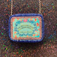 Image 1 of Pastel Goth Hand Beaded Ouija Board Necklace by Ugly Shyla