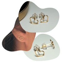Heart Gold Filled Wire Stud