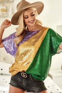 Image 1 of Mardi Gras Sequence Top