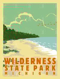 Wilderness State Park Michigan Vintage Style Travel Poster Art | Print No 089