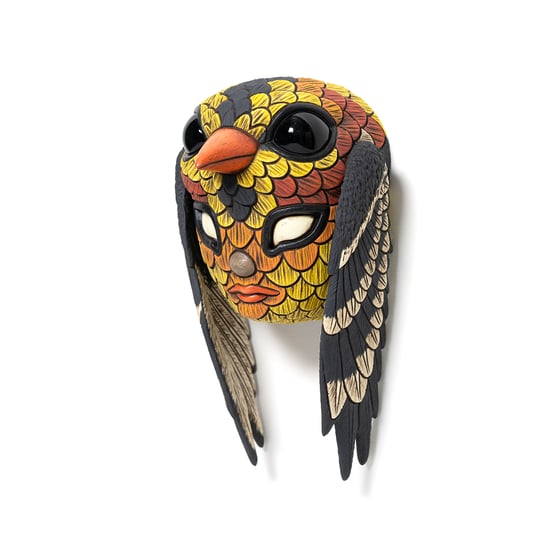 Image of Blend In Mini Mask (Red and Yellow Barbet)
