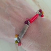 Image 1 of Bracelet taupe et rouge