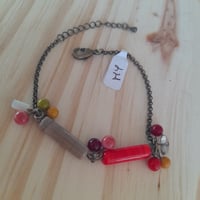 Image 3 of Bracelet taupe et rouge