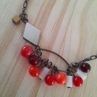 Image 2 of Bracelet perles orange et nacre
