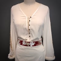 Image 2 of Agnieszka White Silk Split-Sleeve Blouse