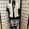 Black & White Butterfly Cropped Jacket
