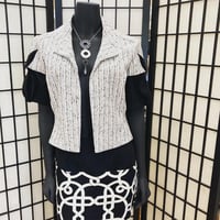 Image 3 of Black & White Butterfly Cropped Jacket