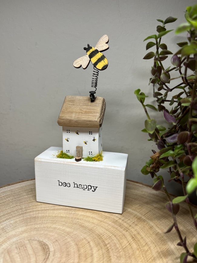 Bee Happy  - Handmade Bumble Bee Cottage