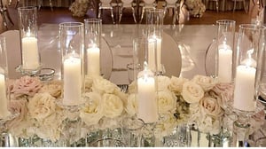 Image of Crystal clear Luxury candles holder with candles 
