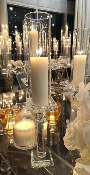 Image of Crystal clear Luxury candles holder with candles 