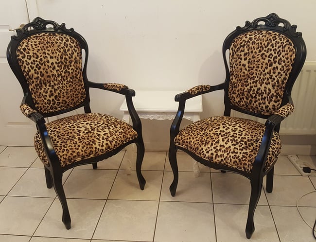 Bespoke Very Rare Vintage Italian Leopard Print Dining Set (Bargain)