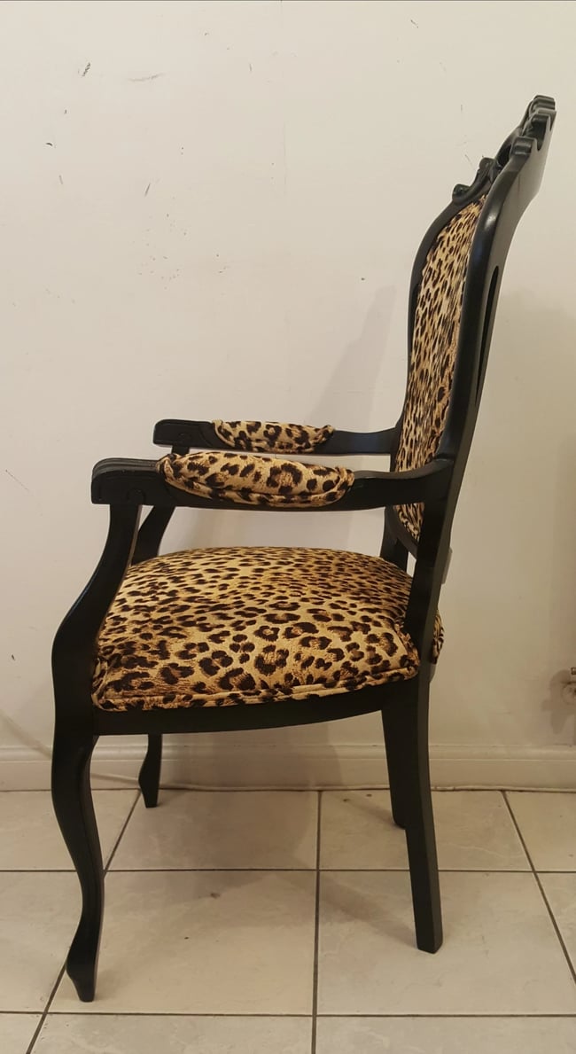 Vintage Italian Leopard Print Accent Chair