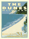 Michigan Dunes Vintage Style Travel Poster Art | Print No 005