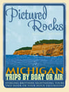 Pictured Rocks National Lakeshore Michigan Vintage Style Travel Poster Art |Print No 011