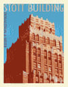 Stott Building Detroit Michigan Vintage Style Travel Poster Art | Print No 026