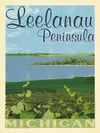 Leelanau Peninsula Michigan Vintage Style Travel Poster Art | Print No 029