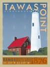 Tawas Point Lighthouse Michigan Vintage Style Travel Poster Art | Print No 032