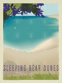 Sleeping Bear Dunes National Lakeshore Michigan Retro Poster Art | Print No040