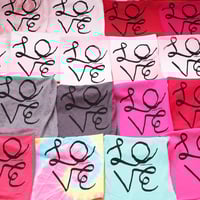 Image 3 of tiedye floral script love cursive ribbon 6/7 courtneycourtney vintage fabric short sleeve dress
