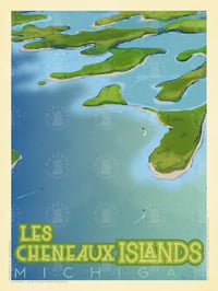 Les Cheneaux Islands Michigan Vintage Style Travel Poster Art | Print No 054