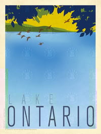 Lake Ontario Michigan Bluff Vintage Style Poster Art | Print No 048