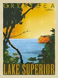 Image 1 of Lake Superior Michigan Vintage Style Travel Art | Print No 035