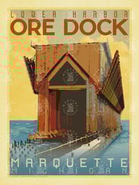 Lower Harbor Ore Dock Marquette Michigan Retro Style Travel Poster Art | Print No 070