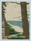 Twelve Mile Beach Pictured Rocks National Lakeshore  Vintage Style Travel Poster Art | Print No 071