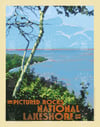Bluff View Pictured Rocks National Lake Shore Retro Style Poster Art | Print No 074
