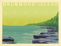 Drummond Island Michigan Vintage Style Travel Poster Art | Print No 079