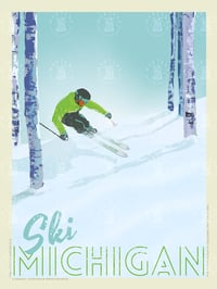 Ski Michigan Vintage Style Travel Poster Art | Print No 087