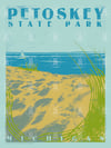 Petoskey State Park Michigan Vintage Style Travel Poster Art | Print No 090