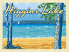 Higgins Lake Michigan Retro Style Poster Art | Print No 095