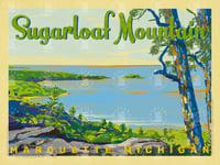 Sugarloaf Mountain Marquette Michigan Retro Style Poster Art |Print No 100