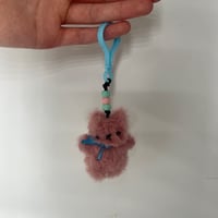 Image 1 of Pink and blue keyring