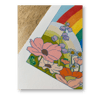 Rainbow Frog Floral Print