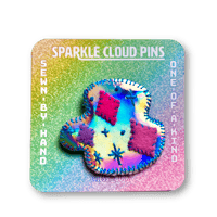 Sparkle Cloud Pin - Spacey Holographic