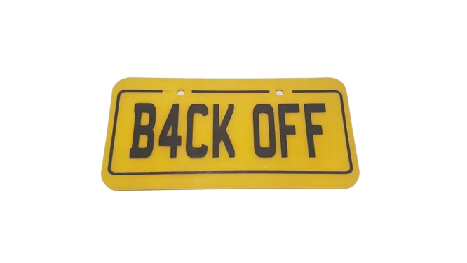 Image of BACK OFF Plate