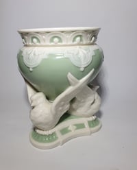 Image 2 of Minton Celadon Vase supported on Doves