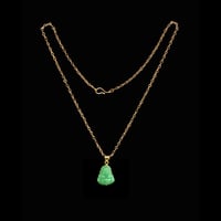 Image 3 of 10 K Mini Guangdong Smiling Buddha Pendant Strong Green Jade