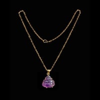 Image 3 of 10 K Mini Guangdong Smiling Buddha Pendant Amethyst 
