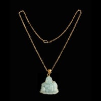 Image 3 of 10K Aquamarine Guangdong Abundant Buddha Pendant