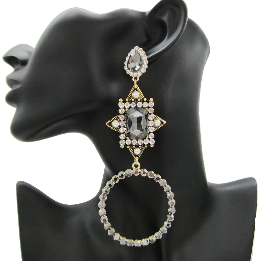 Image of Diamond's Hoop Statement Earrings